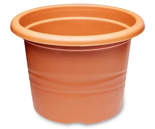 Garronda Terracotta Blumentopf rund aus Kunststoff Pflanzentopf für Blumen und andere Pflanzen Blumentöpfe Plastik GD-0022 (Terracotta, ⌀ 34cm H 24cm)