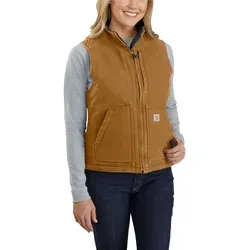Carhartt Duck Sherpa Lined Mock Vest in braun von Carhartt