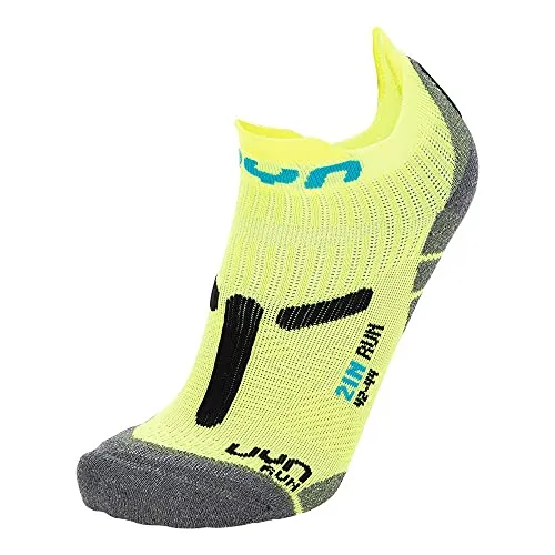 UYN Herren Run 2in Socken, Yellow Fluo/Black, 45 EU