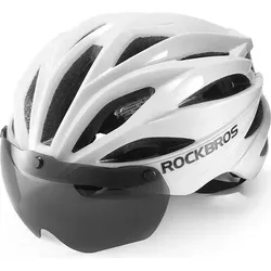 ROCKBROS Fahrradhelm mit Visier und abnehmbarer UV-Schutzbrille