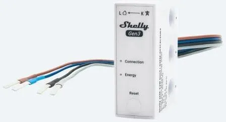 Shelly 3EM-63W Gen3 Energiemesser - PV-kompatibel - Steckdosen & Zubehör: Präzise 4-Quadranten-Messung für exakte Energiemessung und flexible Installation auf DIN-Schienen. Ideal für die Überwachung von Photovoltaikanlagen.