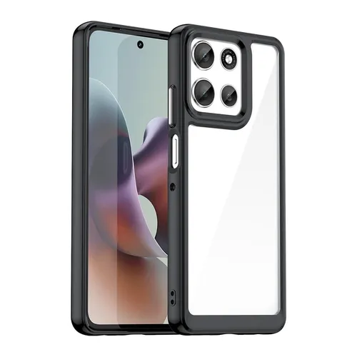 Für Motorola Moto G56 5G Colorful Series TPU / Acryl Hybrid Schutz Hülle Schwarz