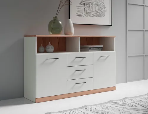 OTTO home Sideboard Ribe, 130cm, teilmassiv mit 6 Fächern