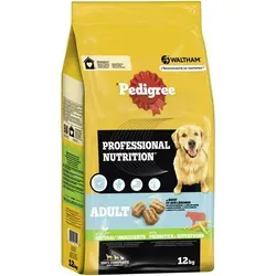 Pedigree Professional Nutrition Adult - Trockenfutter für ausgewachsene Hunde mit Rind und Gemüse, 12kg, für gesunde Zähne und eine optimale Verdauung