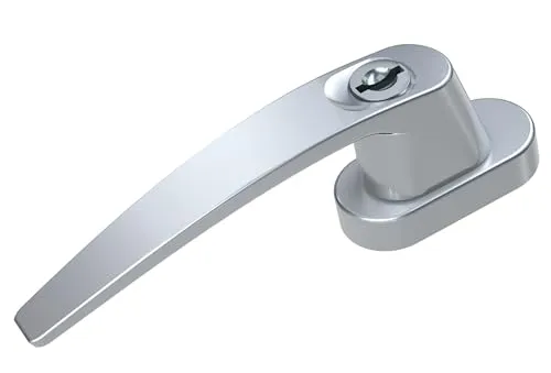 Basi-Saturn 7554-0000 Fenstergriff abschließbar, 2 Schlüssel, gleichschließend, silber