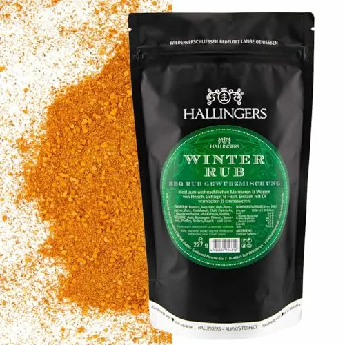 Hallingers Genuss Manufaktur Weihnachtliche BBQ-Rub Marinade für Fleisch, Geflügel & Fisch zu Weihnachten verschenken