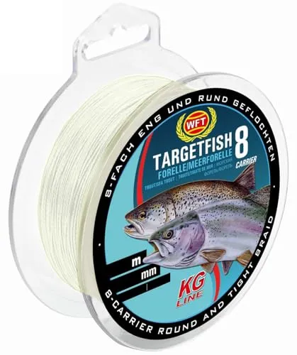 WFT TF8 Meerforelle & Forelle Trans 0,06mm 150m 3,6kg - Angelschnur zum Meerforellenangeln, geflochtene Schnur zum Forellenangeln
