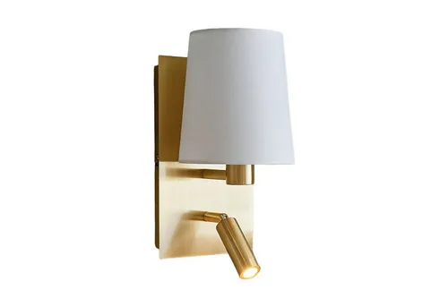 Lindby LED Wandleuchte Aiden - Moderne Wandlampe in Gold/Messing - Hochwertige 1-flammige LED Wandleuchte für eine gemütliche Atmosphäre in jedem Raum. Energieeffizient mit Schalter für individuelles Licht. Ideal für Wohnzimmer, Schlafzimmer und mehr.
