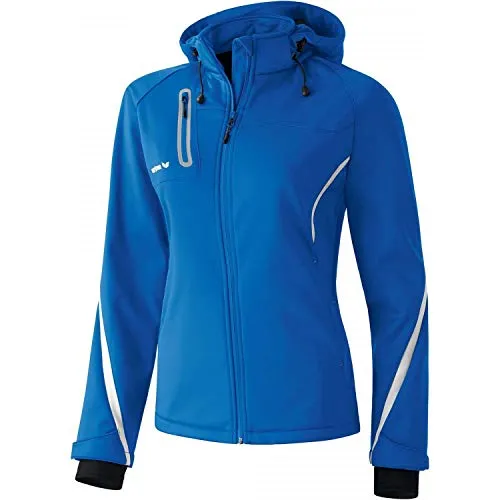 Erima Function Softshelljacke Damen - Royal / Weiß - Funktionsjacke für Damen, atmungsaktiv und wasserdicht mit 5.000 mm Wassersäule. Perfekt für Sport und Freizeit, bietet optimalen Tragekomfort und Flexibilität.