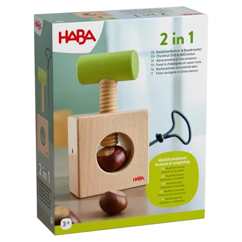 Produktbild HABA Kastanienbohrer & Nussknacker 2-in-1 – Vielseitiges Bastel- und Küchen-Werkzeug für Kinder & Erwachsene – 2012298001