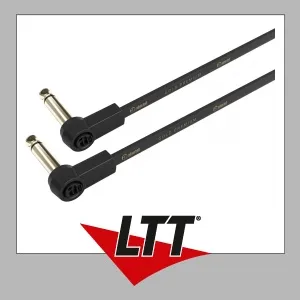 Adam Hall Cables K4 IRR 0030 FLM - Flaches Audiokabel, 6,3 mm Mono-Goldstecker, 0,3 m