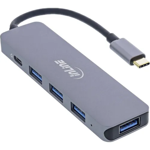 USB 3.2 Typ C Multi Hub - 4x A 5Gb/s - USB-Kabel, -Hubs & -Adapter mit Aluminiumgehäuse, unterstützt Datenübertragung und PD 87W, ideal für vielseitige Verbindungen und schnelle Ladezeiten.