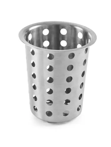 HENDI Besteckköcher, Besteckkorb, Besteckbehälter, ø97x(H)137mm, Edelstahl