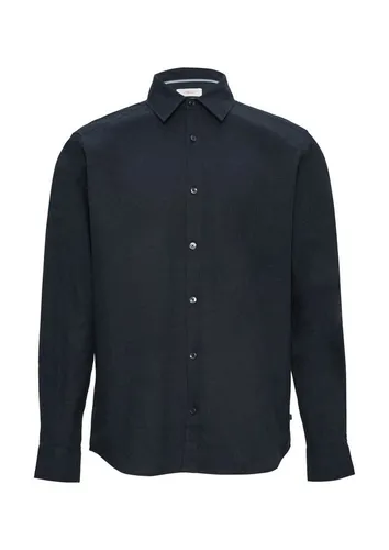 s.Oliver Langarmhemd - Hochwertiges Flanellhemd für Männer, aus 100% Baumwolle, ideal für lässige Büro-Outfits und entspannte Wochenenden. Der abgerundete Saum sorgt für einen modernen Look.