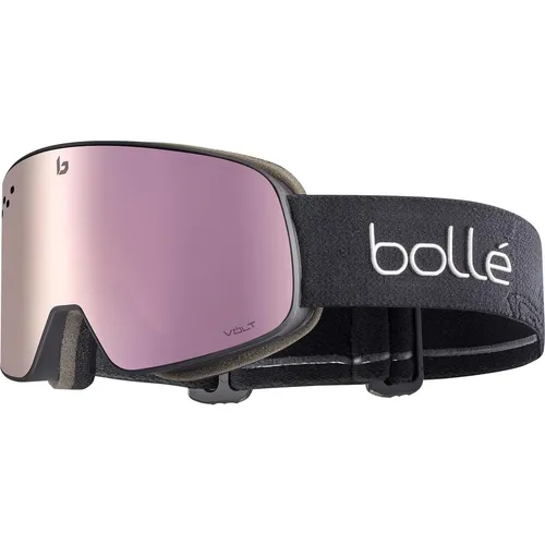 Bolle Nevada Snow Goggles - Black Matte & Volt Pink, Unisex - Skibrillen mit revolutionärer Volt Glastechnologie, die die Farbsicht verbessert und 100% UV-Schutz bietet. Ideal für optimale Sicht und Komfort bei jedem Wetter.