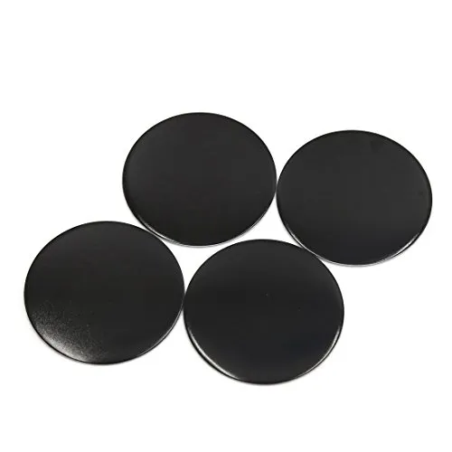 Produktbild sourcing map 4Pcs Black Aluminium Alloy 65mm Dia Car Wheel Center Hub Cap Emblem Sticker DE de