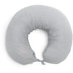 Ehrenkind Stillkissen Musselin aus Bio Baumwolle – Schwangerschafts- und Seitenschläferkissen, grau 33 cm x 190 cm
