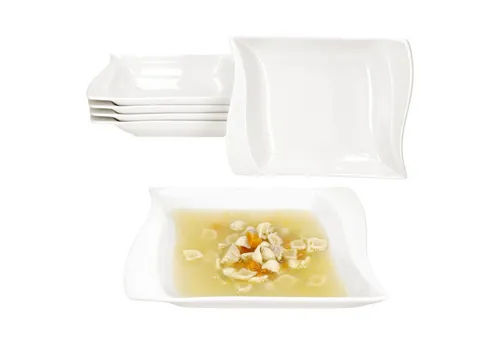 MamboCat Suppenteller 6er Set Ivory - Tiefe Porzellan Teller für Pasta - Suppenteller aus hochwertigem Porzellan, ideal für 6 Personen, perfekt für Pasta und Suppen, elegant und langlebig.