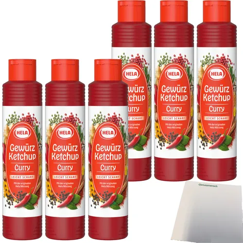 Hela Curry Gewürz Ketchup leicht scharf 6er Pack 6x800ml Flasche usy Block