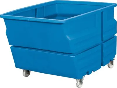Asecos Mehrzweckbehälter, Polyethylen, blau, 800 l, B 1030 x T 1340 x H 900 mm, mit Rollen 463684