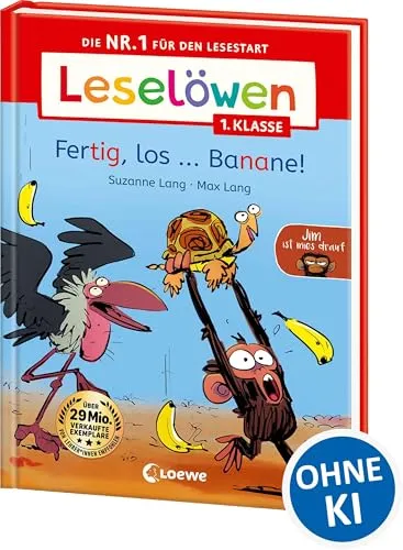 Leselöwen 1. Klasse - Jim ist mies drauf - Fertig, los ... Banane!: Die Nr.1 für den Lesestart - Der beliebte Bilderbuch-Character Jim als Erstlesebuch für Kinder ab 6 Jahren