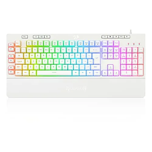 Redragon K512 Shiva White, RED-K512W-RGB, mehrfarbige RGB-Hintergrundbeleuchtung, Membrantastatur