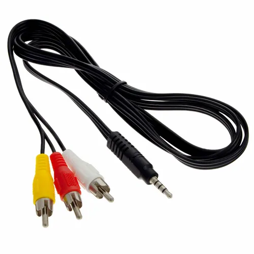 2,5m AIV Video Klinken-Adapterkabel - 3,5 Klinken- auf 3x Cinch-Stecker