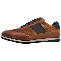 Bugatti Titon Halbschuh 323AX70150146363 in Cognac - 45 - Trendiger Halbschuh für Herren im Used-Look mit rutschhemmender, flexibler Laufsohle. Ideal für lose Einlagen dank Wechselfußbett. Komfortabel gepolstert und stilvoll!