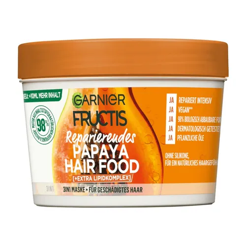Garnier Fructis Haarkur Papaya Hair Food 3in1 Maske, 400 ml von L’Oréal Deutschland GmbH