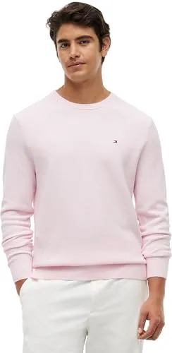 Tommy Hilfiger Herren Pullover Essential Structure Crew Neck Regular Fit, Rosa (Pink Lily), XXL