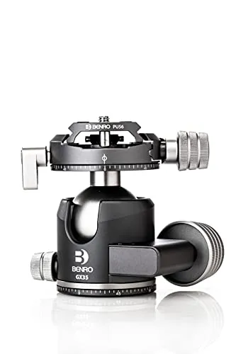 Benro GX35 Low Prof Ballhead PU56 Plate - Stativzubehör mit doppelt nutzbarer Panorama-Funktion und ergonomischen Bedienelementen für präzise Aufnahmen.