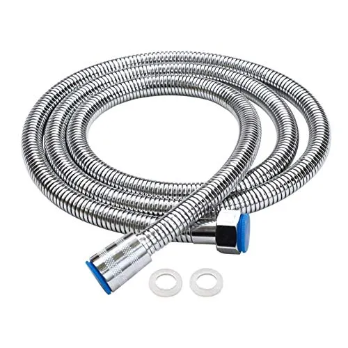 D&D 1,5M Premium Duschschlauch aus Edelstahl Flexibler Brauseschlauch mit Dichtungen für Handbrause, Hand-Duschkopf ,Chrom