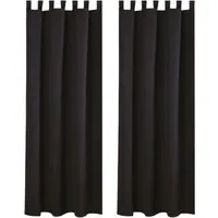 Bestlivings 2er Set Dekoschal Ellen, 140 x 145 cm schwarz - Elegante Gardinen im 2er Set mit Raffhaltern, lichtdurchlässig und ideal für ein stilvolles Wohnambiente. Perfekt für Fensterdekoration und Blendschutz.