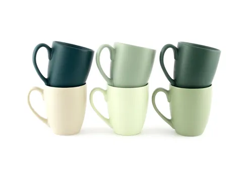 Hanseküche Kaffeebecher 6er Set – Modernes Design in Grün in grün von Hanseküche