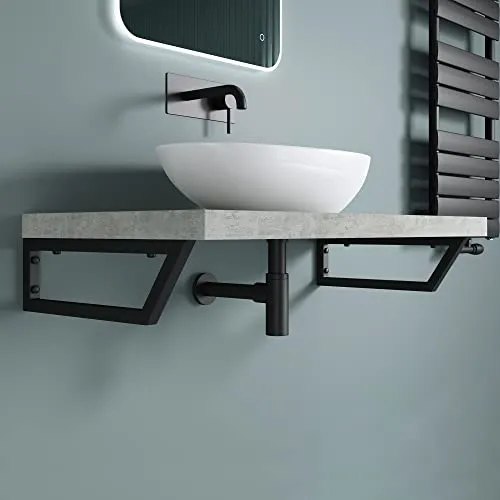 doporro Waschtischhalterung - Robuste Wandkonsole aus Edelstahl - Regalträger & -stützen, langlebig und stabil, ideal für individuelle Regalgestaltungen mit einfacher Montage.