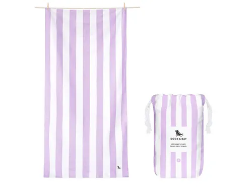 Dock & Bay Strandtuch - Cabana Light - Lombok Lilac - Large - Strandtuch aus 100% recyceltem Material, schnell trocknend und sandfrei - der perfekte Begleiter für den Strand mit extra großer Fläche (160x90cm) für maximalen Komfort.
