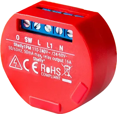 Shelly Qubino Wave 1PM - Z-Wave Schaltaktor mit Messfunktion - Relais für eine Vielzahl von Geräten, ermöglicht die Steuerung und Strommessung von überall. Ideal für Smart Homes dank Z-Wave-Kompatibilität.