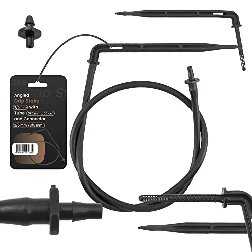 Instalguru Eckig Tropfer Pfeiltropfer Set 3/5mm Mikroschlauch 50cm + Steckverbinder Spike Emitter Mikro-Tropfbewässerungs-Set Bewässerungssystem Tropfsystem für Pflanzen Garten Rasen Gewächshaus