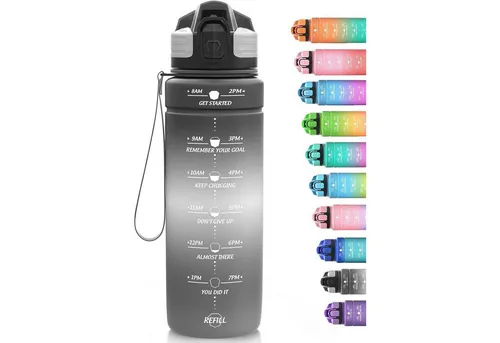 LuxusKollektion Kinder Trinkflasche 500ml BPAfrei Tritan grau-weiß