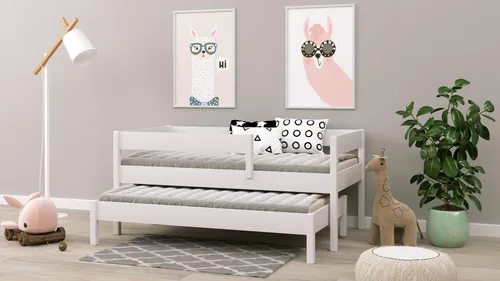 Lukdom Ausziehbett Weiß 90x180 cm für Kinderzimmer