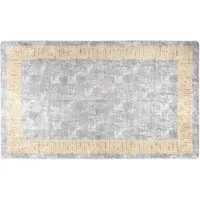 vidaXL Waschbarer Teppich Grau 120x180 cm rutschfest - Teppich in Grau, 120x180 cm, mit rutschfester Rückseite für Sicherheit und geräuschdämpfendem Design. Pflegeleicht und maschinenwaschbar für ein sauberes Zuhause.