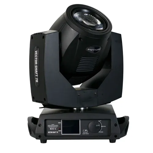 lightmaXX VECTOR Shaft 7R - Beam Moving Head - Professioneller Beam Moving Head mit 230W, 14 Farben und 17 Gobos. Ideal für kreative Lichtshows auf großen Bühnen dank präziser Steuerung und DMX-Anbindung.