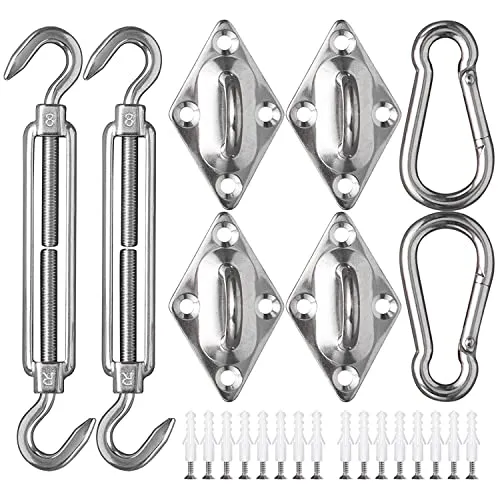 ZFYQ Sonnensegel Befestigung Kit, 40Pcs Markisenzubehör aus Edelstahl für Rechteckige und Quadratische Sonnensegel, M8