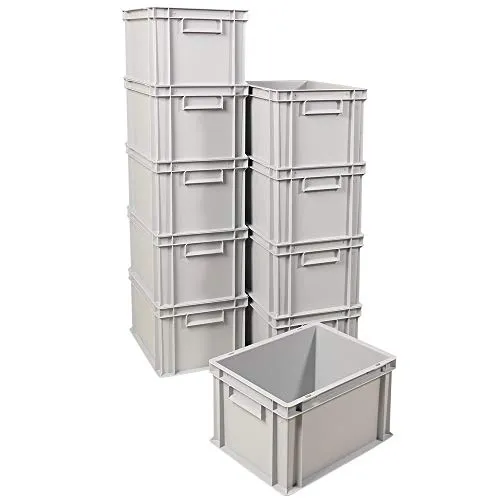 BRB 10x Euro-Stapelbehälter, LxBxH 400x300x235 mm (grau)