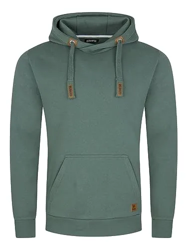 riverso Herren Hoodie RIVNiklas - Longsleeve Sweatshirt mit Cross-Over-Kragen - Herren-Sweatshirt in Forest Green, ideal für lässige Outfits. Mit Kängurutasche und bequemem Regular Fit für optimalen Tragekomfort.