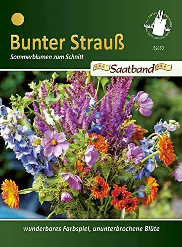 Sommerblumen zum Schnitt Bunter Strauß Saatband Blumen