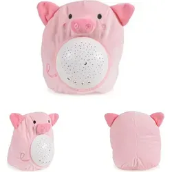 Moni Musik Plüschtier Starry Sky - Rosa Nachtlicht Projektor mit Lautstärkeregelung - Kuscheltiere mit Musikfunktion und Lichtprojektion für beruhigende Nächte. 10 Melodien, Lautstärkeregelung und süße Mond- und Sternenprojektion für Babys ab Geburt.