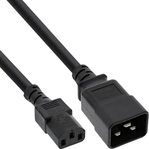 InLine Netz Adapterkabel IEC-60320 C20 auf C13 3x1,5mm² max. 10A sw 2m 16659D