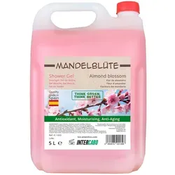 Intercabo Duschgel Mandelblüte 5L Nachfüllkanister - Dusch- & Badeartikel, feuchtigkeitsspendendes Duschgel für eine sanfte Hautpflege im praktischen 5L Nachfüllkanister