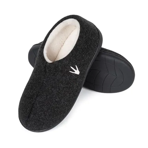 HEYO Hausschuhe Damen Herren Warme Pantoffeln Gefüttert für Herbst Winter | Memory Foam | rutschfeste Gummisohle (Schwarz, 36/37, EU Schuhgrößensystem, Erwachsene, Numerisch (von/bis), M, 36, 37)